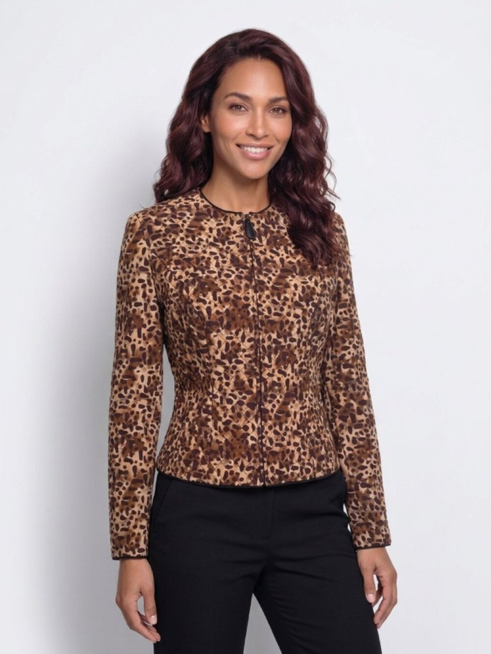 Maggy London Women's Black/Brown Silk Jacket Size 4 NWT